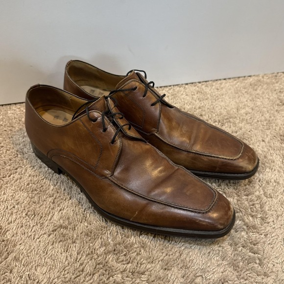 Magnanni Shoes Mens Size 10.5 Brown Leather Derby Square Toe Dress 13723 Spain main image 5